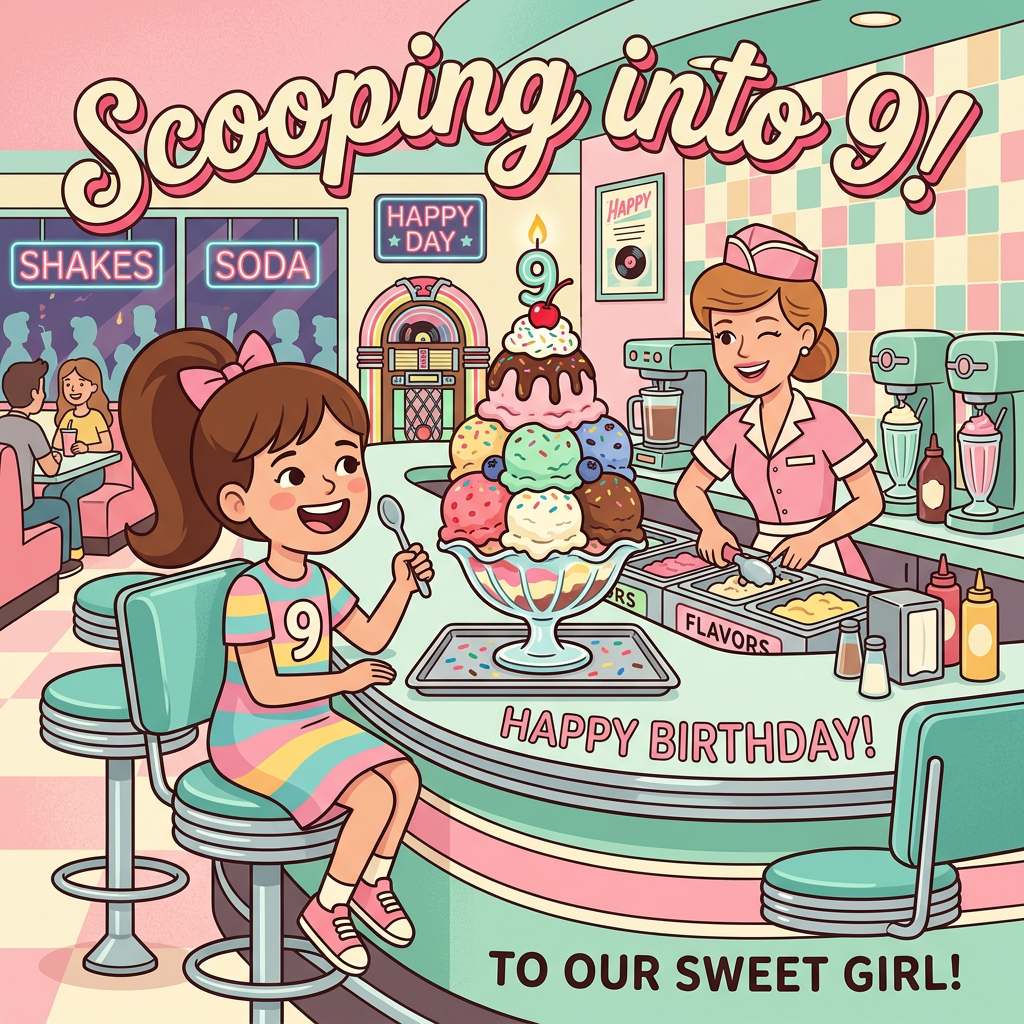 9th Birthday Ice Cream Shop Girl preview