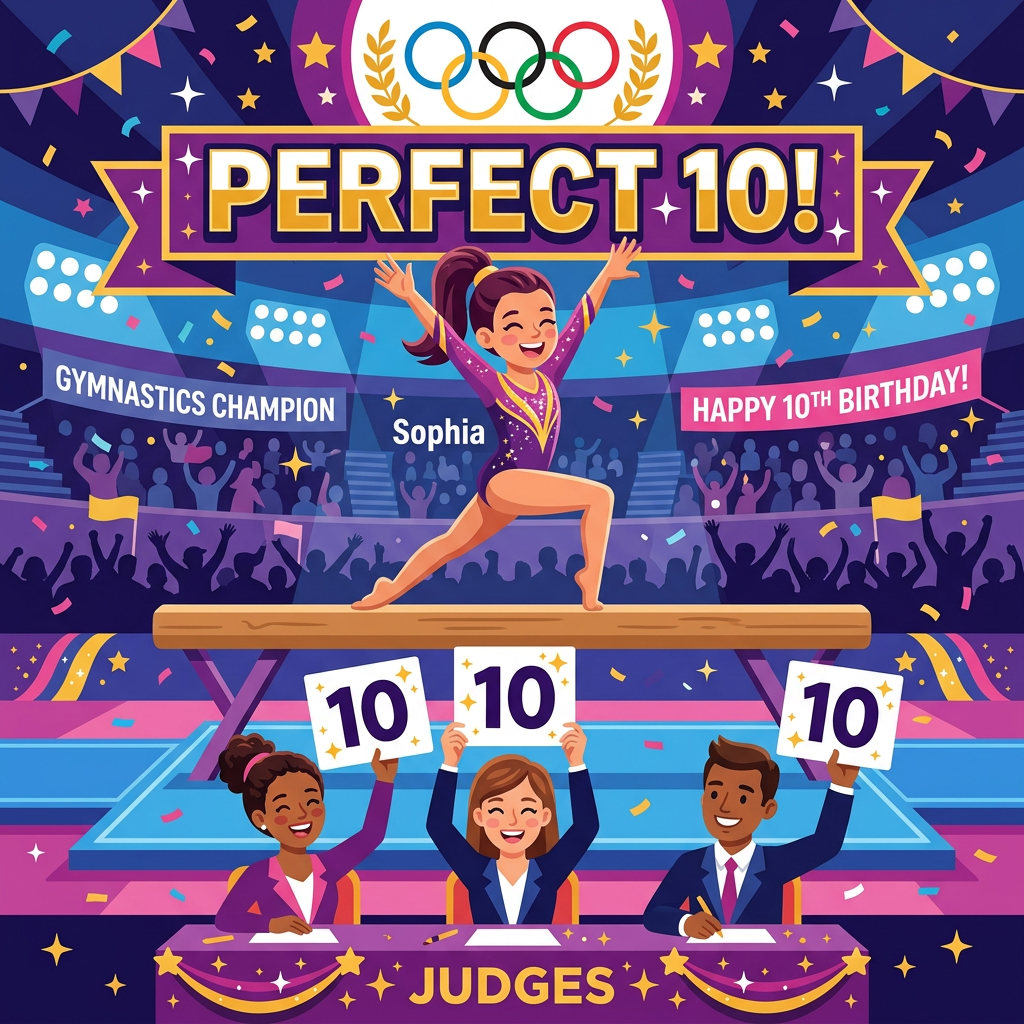 10th Birthday Gymnastics Beam preview