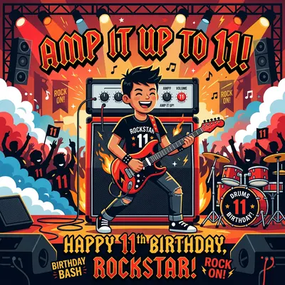 11th Birthday Rock Band Boy preview