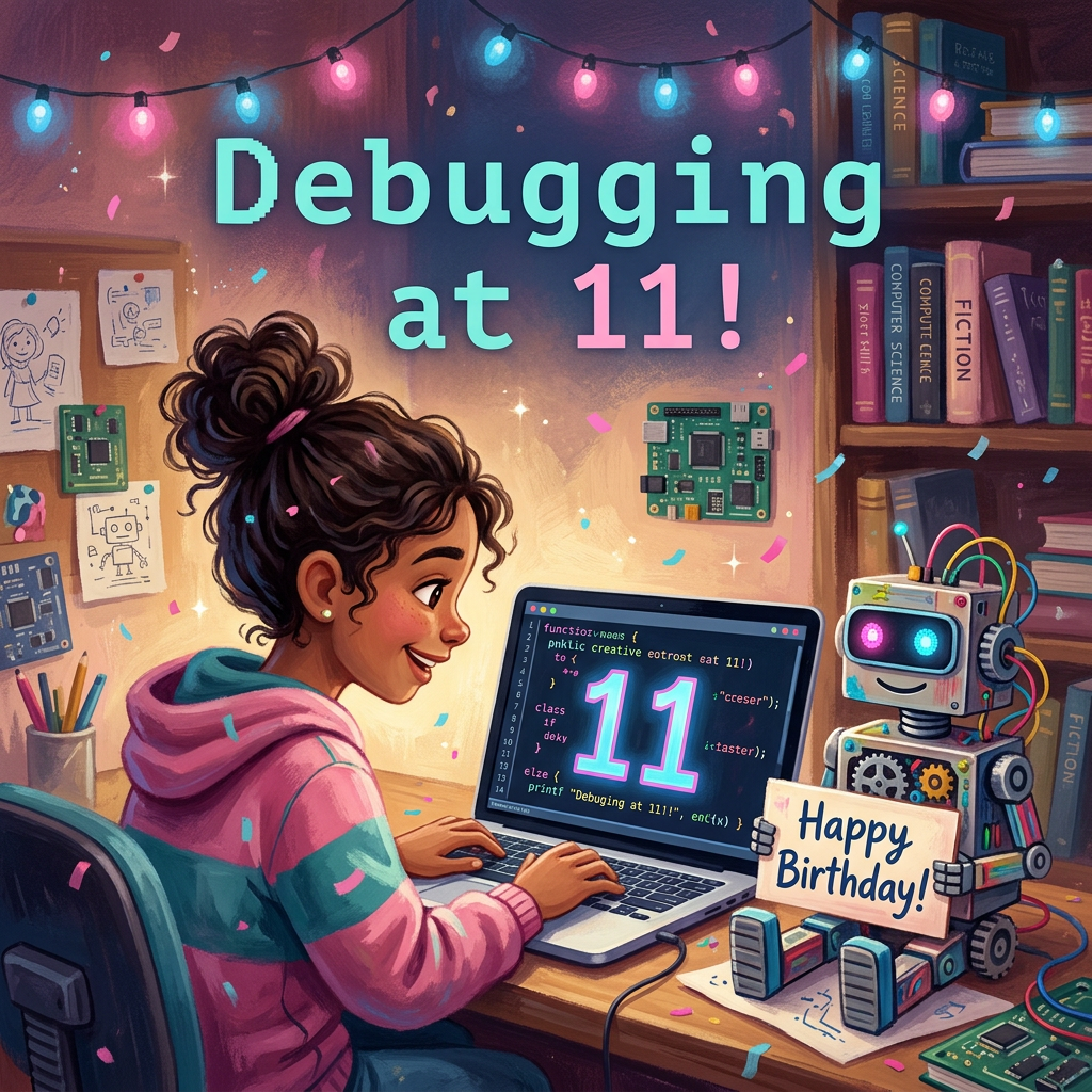 11th Birthday Coding Girl preview