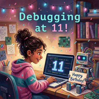 11th Birthday Coding Girl preview