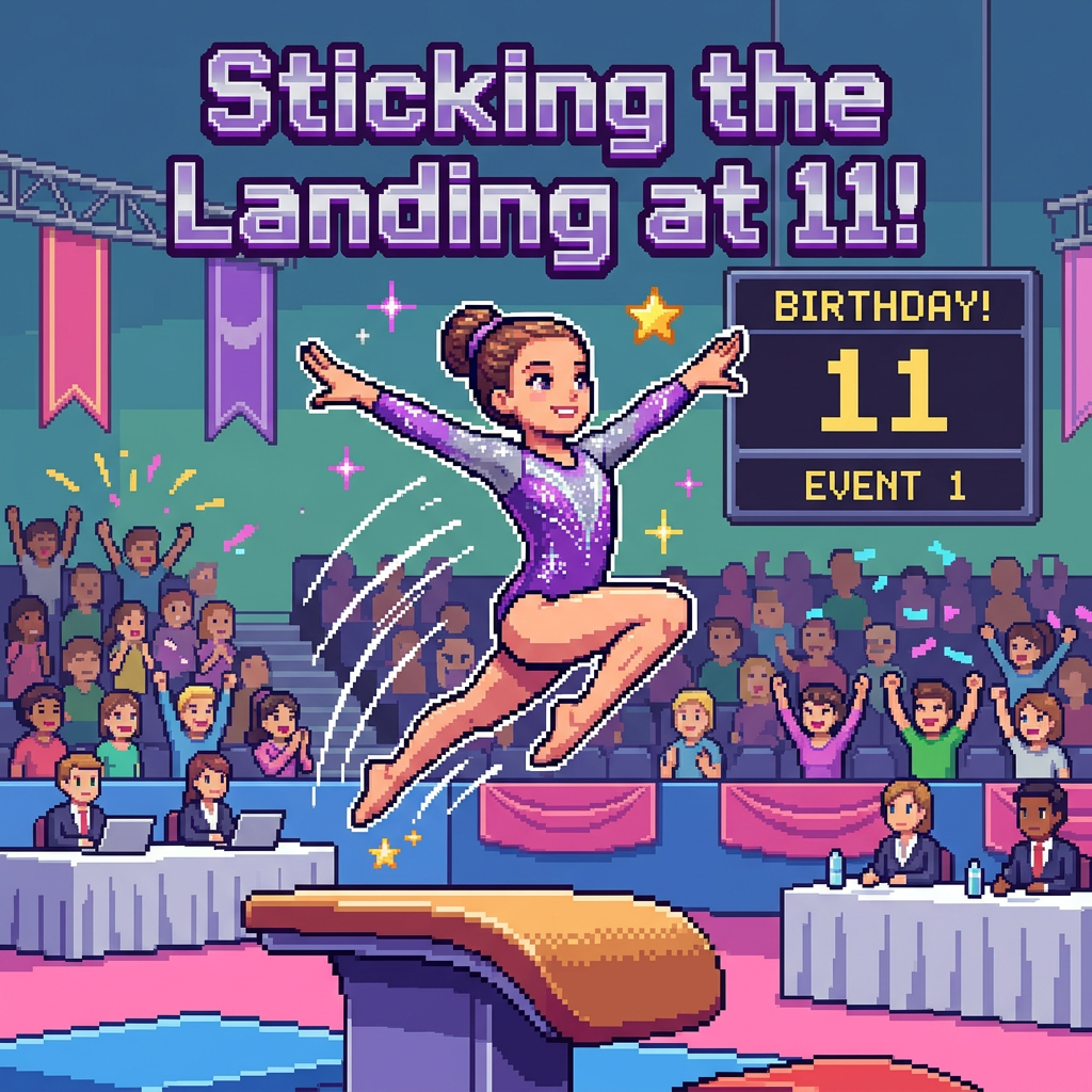 11th Birthday Gymnastics Vault Girl preview