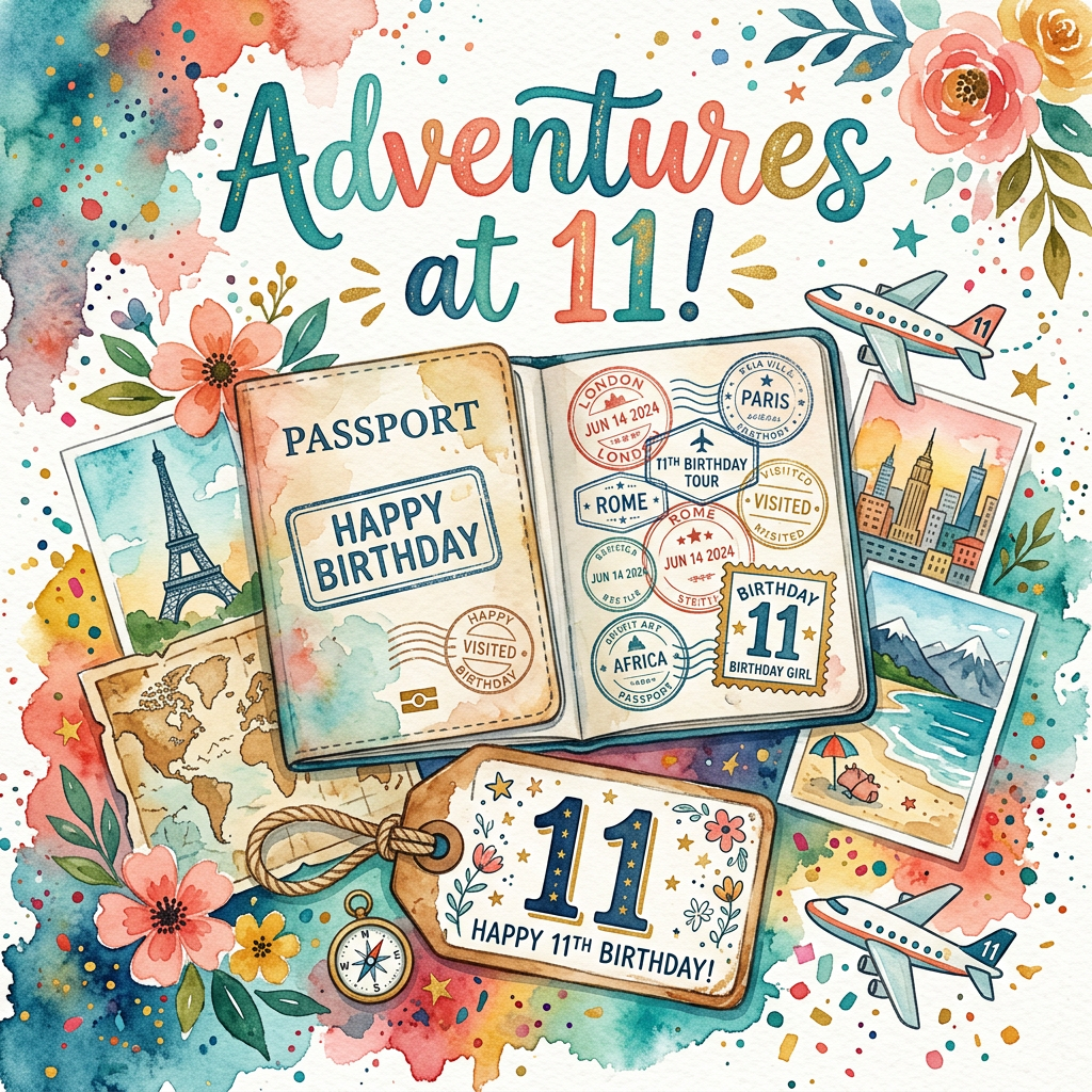11th Birthday Travel Journal Girl preview