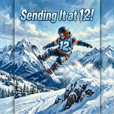 12th Birthday Snowboard Jump Boy preview