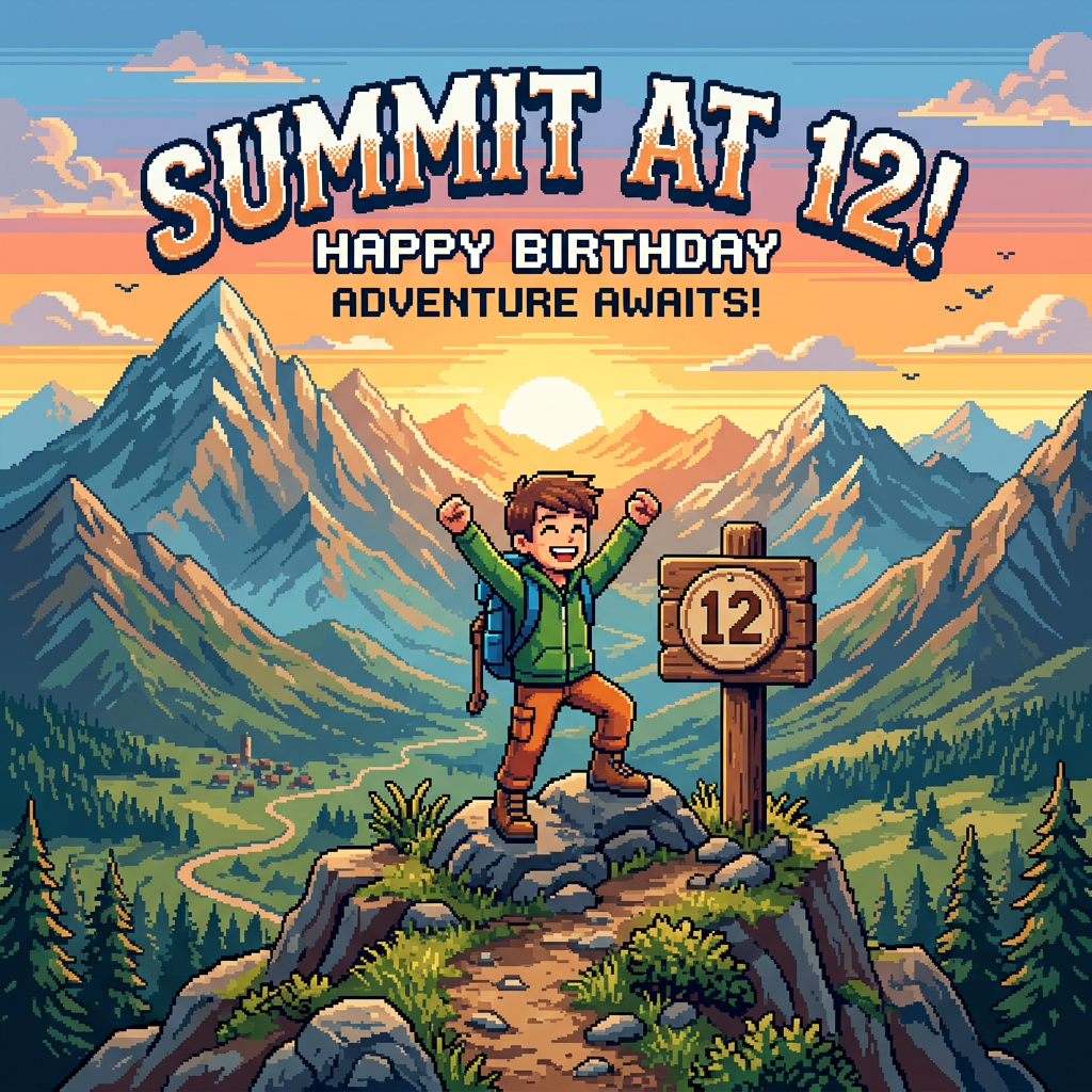 12th Birthday Hiking Summit Boy preview