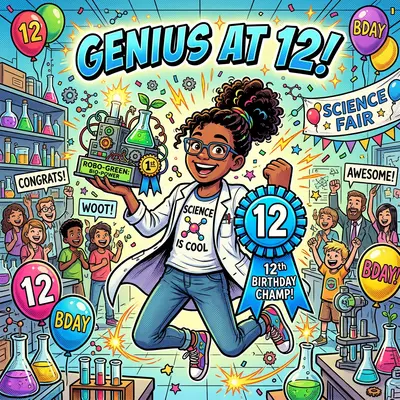 12th Birthday Science Fair Girl preview