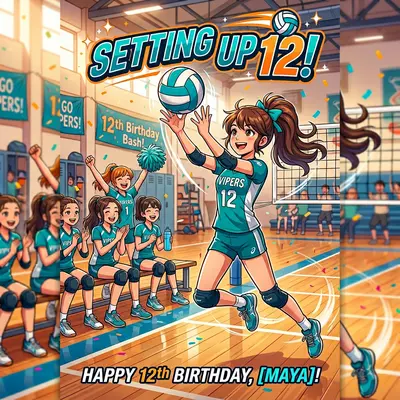 12th Birthday Volleyball Team Girl preview