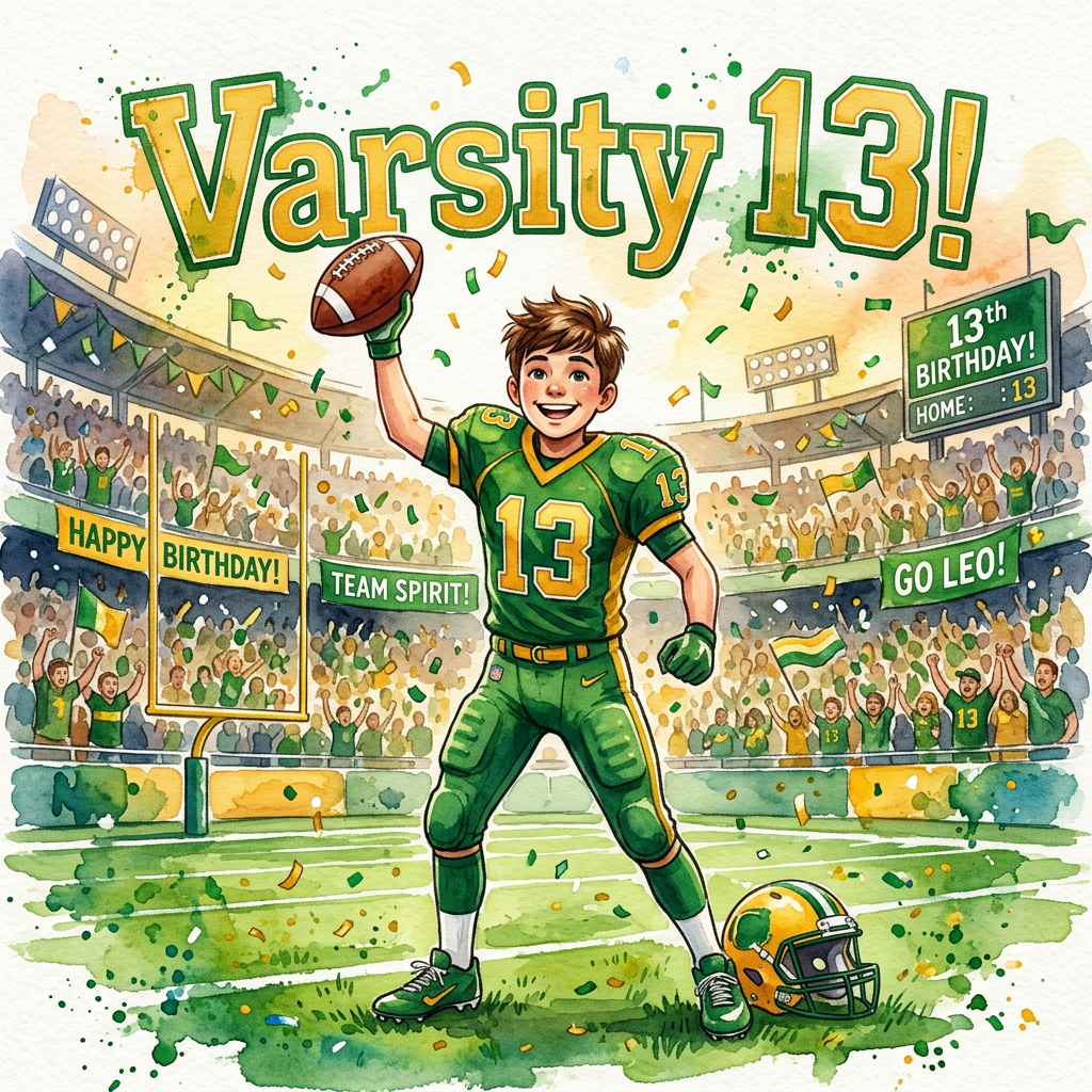 13th Birthday Football Varsity Boy preview