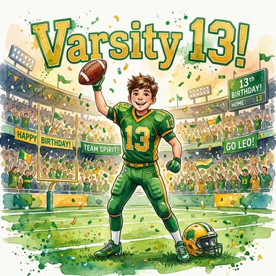 13th Birthday Football Varsity Boy preview