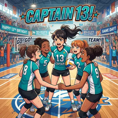 13th Birthday Volleyball Captain Girl preview