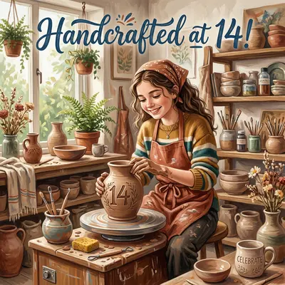 14th Birthday Pottery Art Girl preview