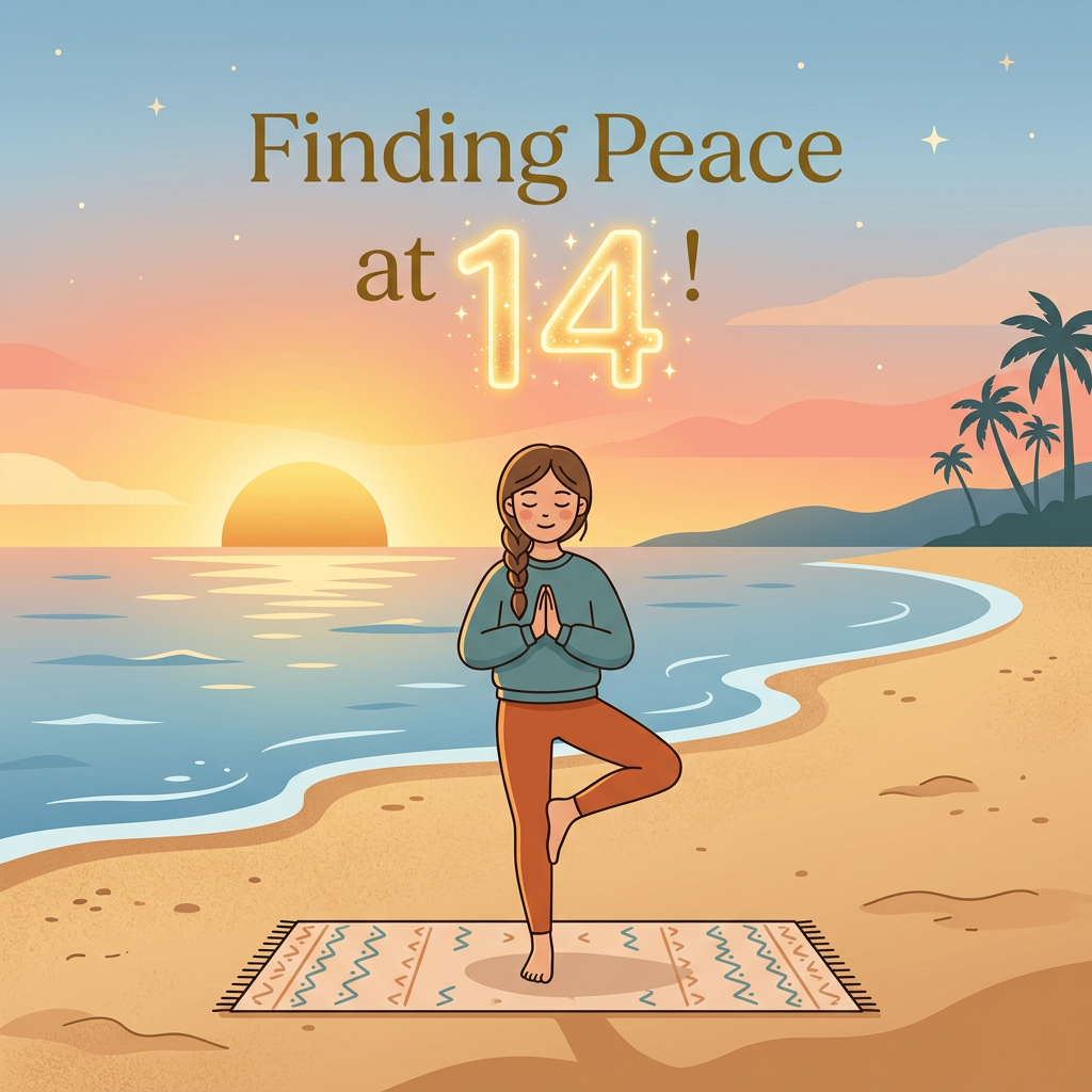 14th Birthday Yoga Sunset Girl preview