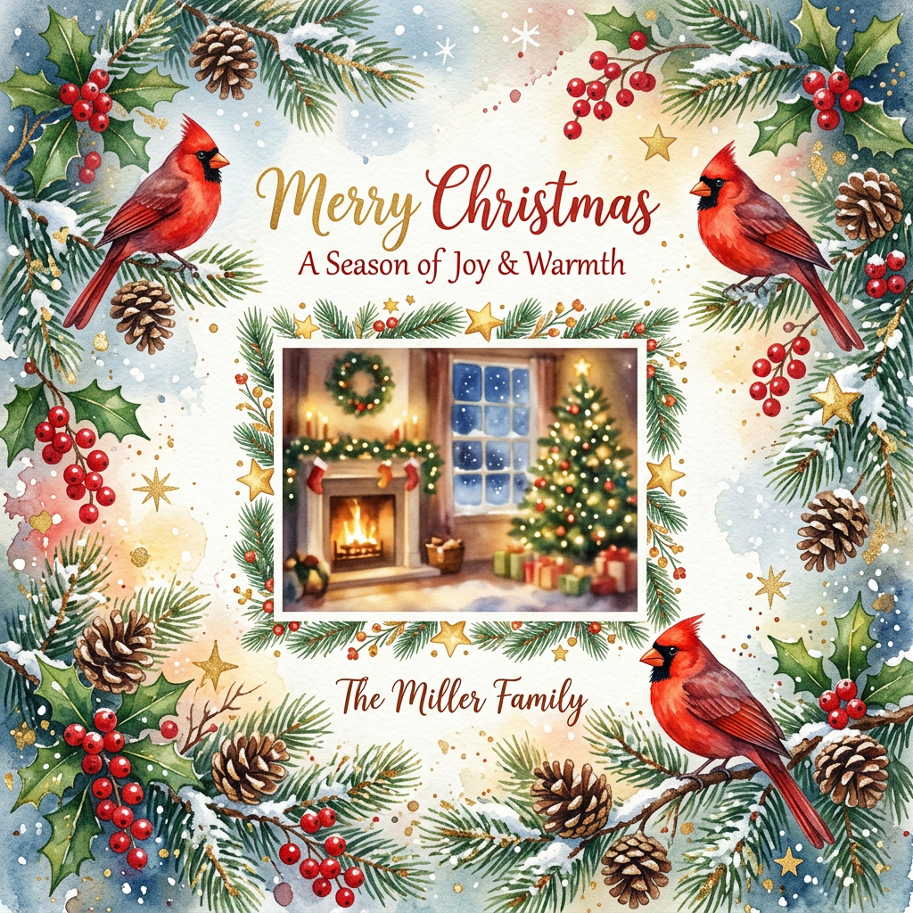 Cozy Family Photo Card preview