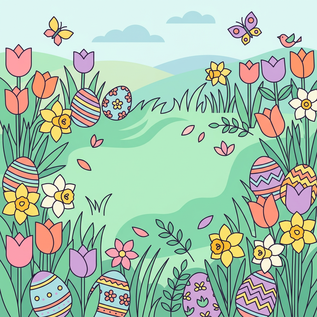 Vector Easter Garden preview