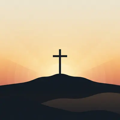 Minimalist Cross Sunrise preview