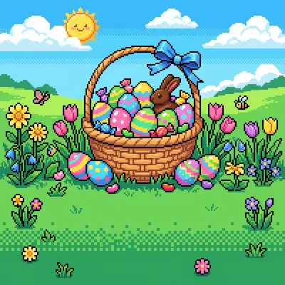 Pixel Art Easter Basket preview