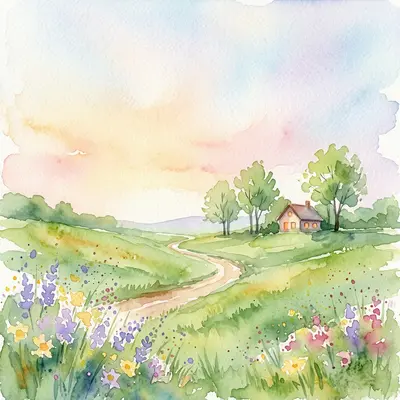 Watercolor Easter Morning preview