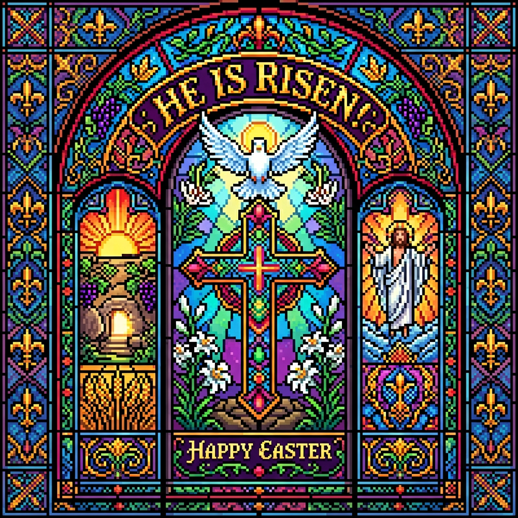 Pixel Art Church Window preview