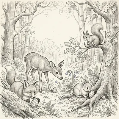 Sketch Woodland Easter preview