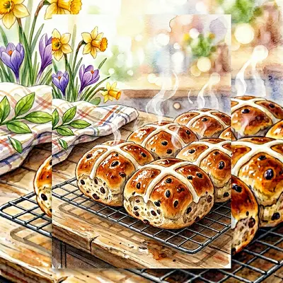 Photorealistic Hot Cross Buns preview