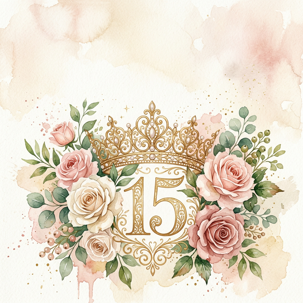 Quinceañera Rose Crown Card preview