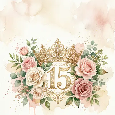 Quinceañera Rose Crown Card preview