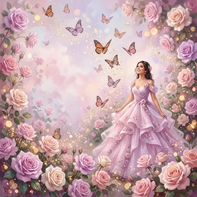 Quinceañera Butterfly Garden Card preview