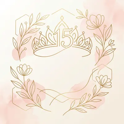 Quinceañera Gold Tiara Card preview