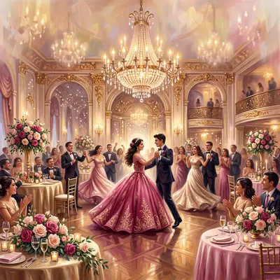 Quinceañera Ballroom Glow Card preview