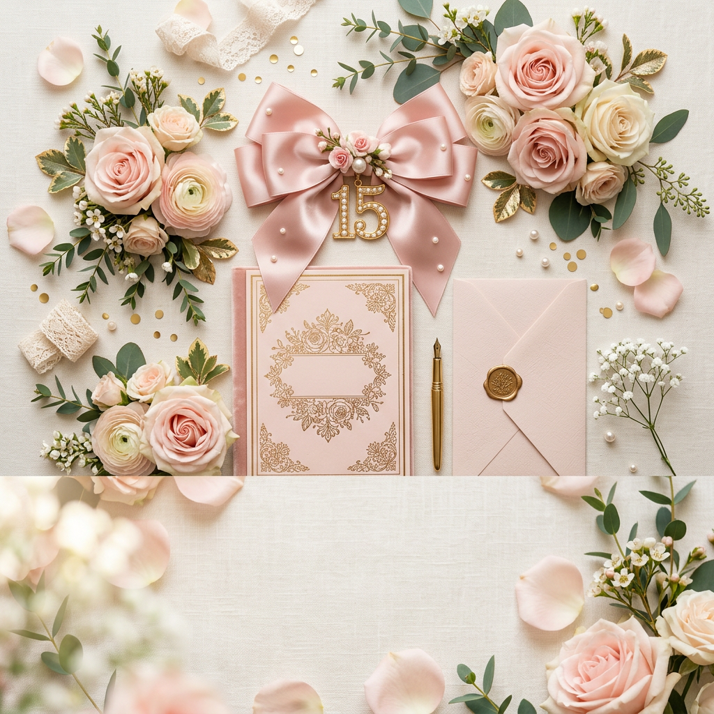 Quinceañera Pearl Bow Card preview