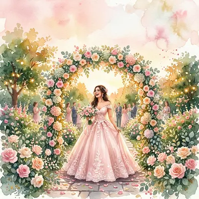 Quinceañera Garden Arch Card preview