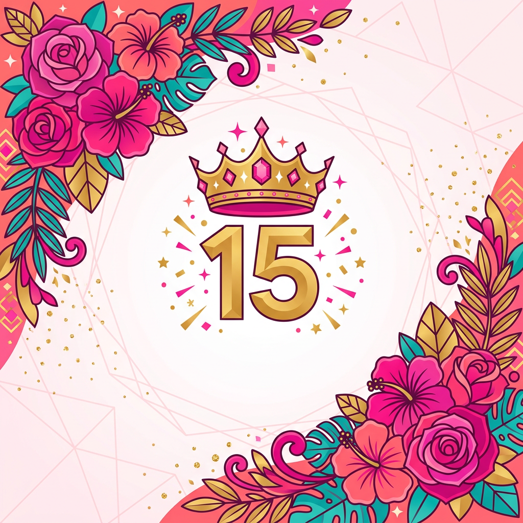 Quinceañera Crowned Fifteen Card preview