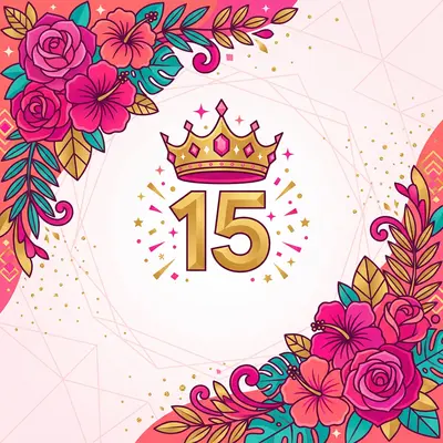 Quinceañera Crowned Fifteen Card preview