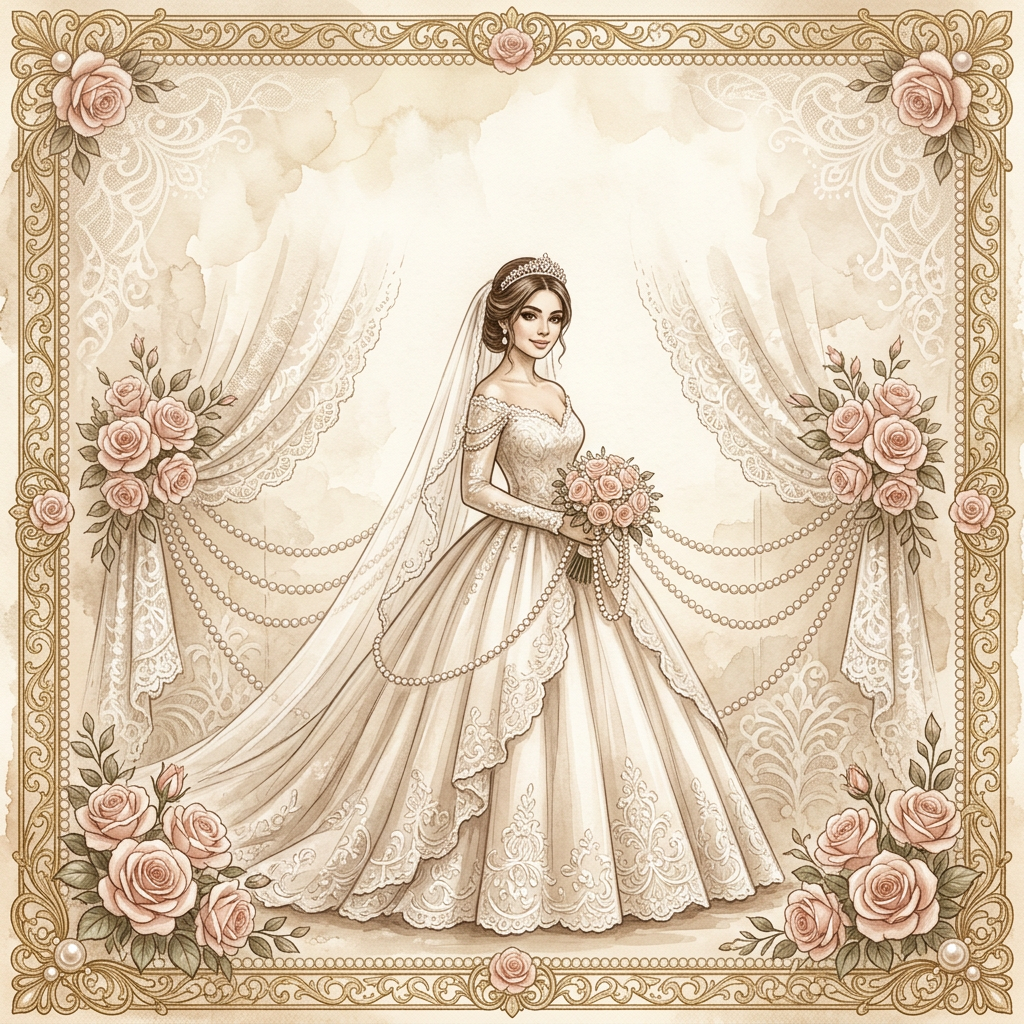 Quinceañera Lace and Pearls Card preview