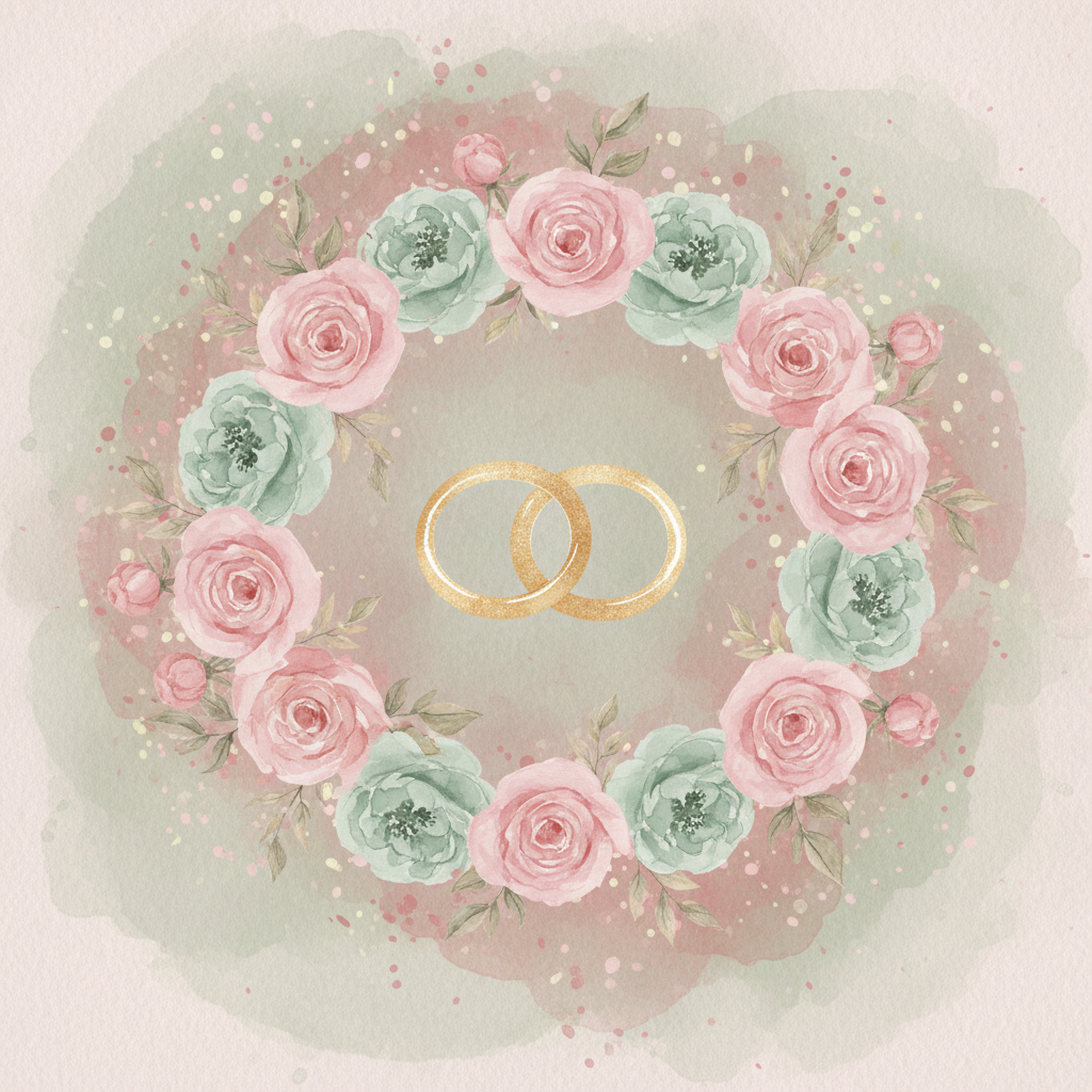 Watercolor Ring Wreath preview
