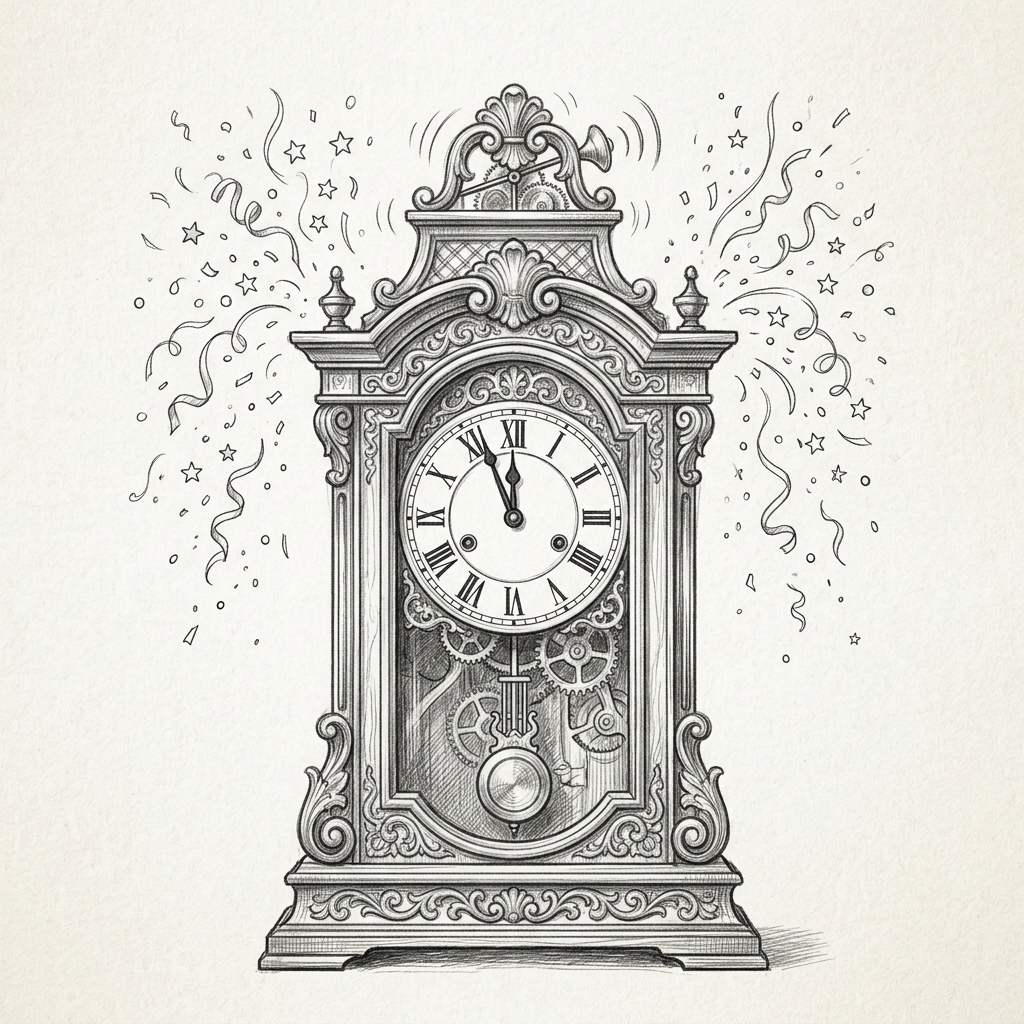 Sketched Midnight Clock preview