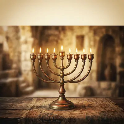 Vintage Hanukkah Oil Lamp preview