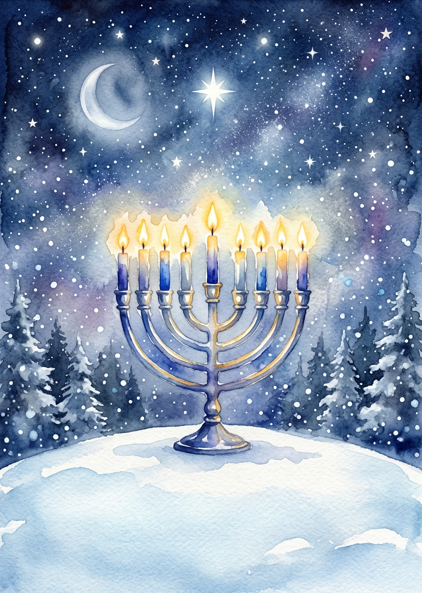 Winter Night Menorah preview