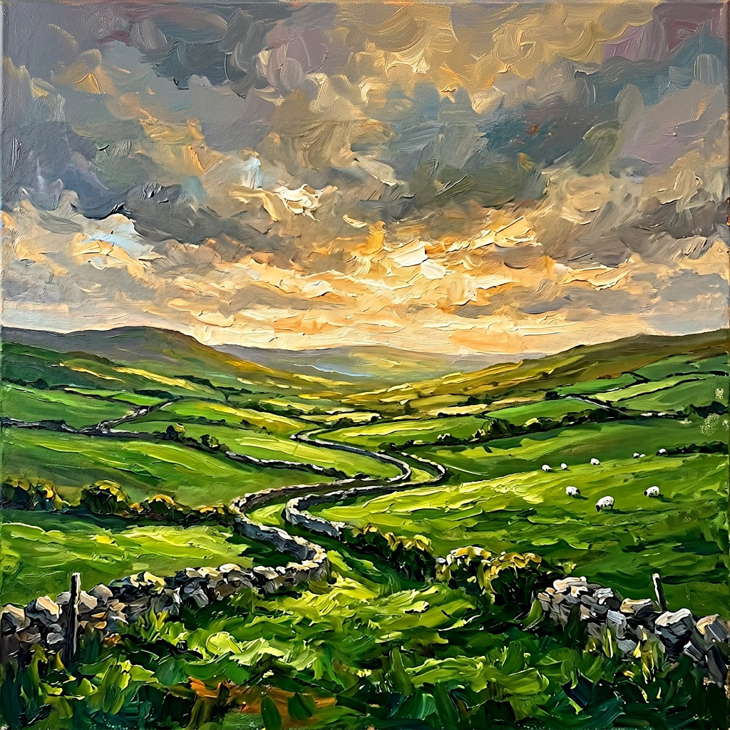 Irish Countryside Oil Painting preview