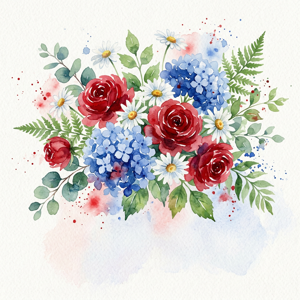 Red White Blue Florals preview