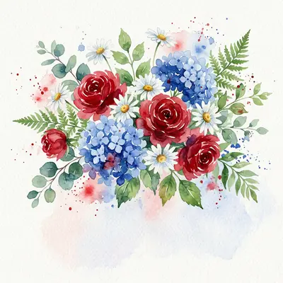 Red White Blue Florals preview