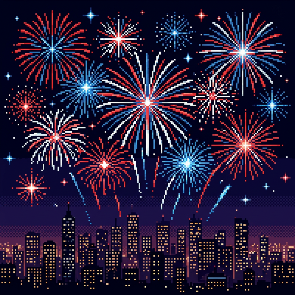 Pixel Art Fireworks Finale preview
