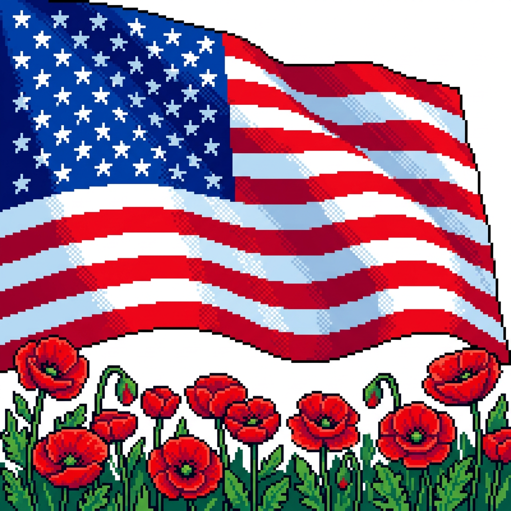 Pixel Art Memorial Flag preview