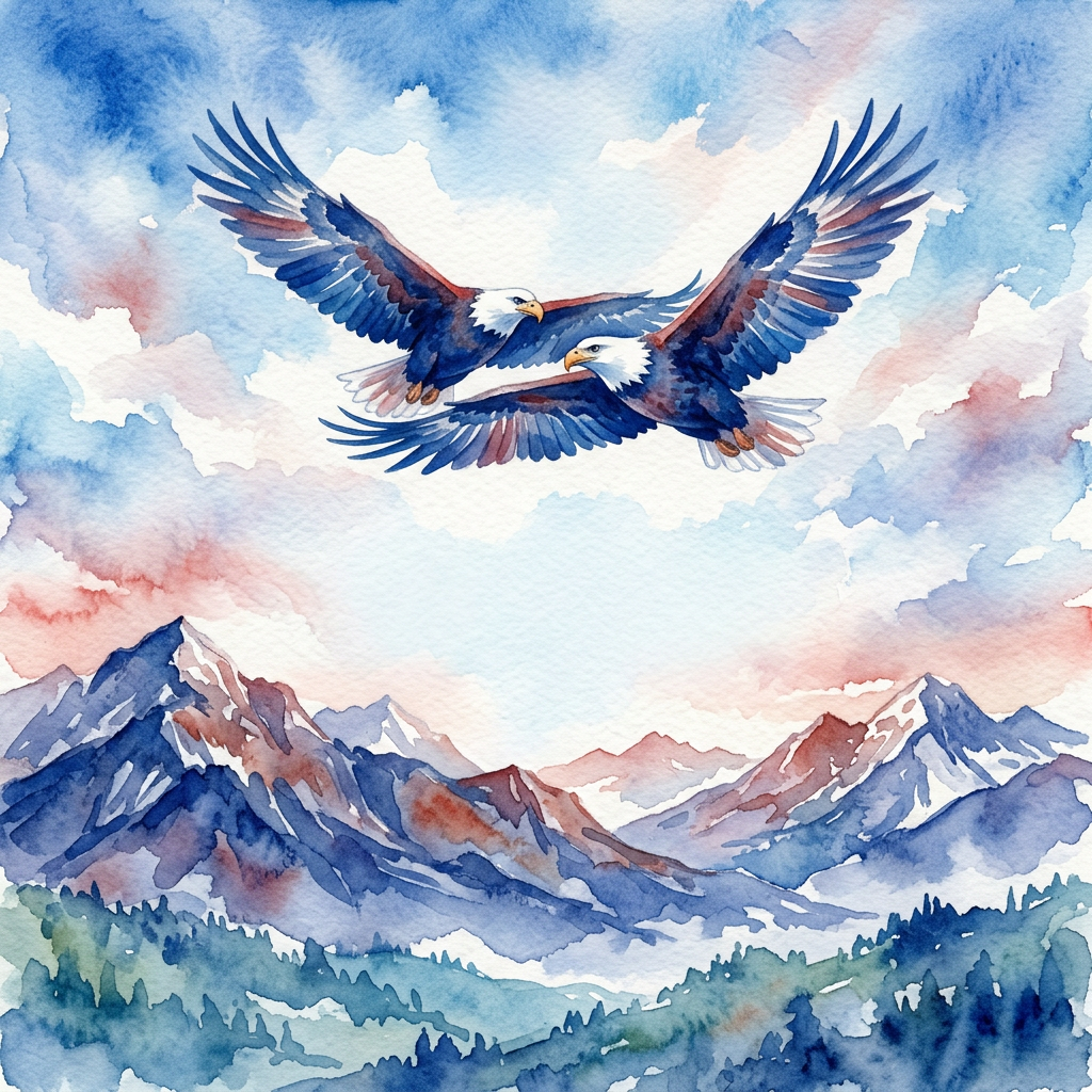 Veterans Day Watercolor Eagles preview