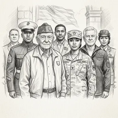 Veterans Day Pencil Sketch preview