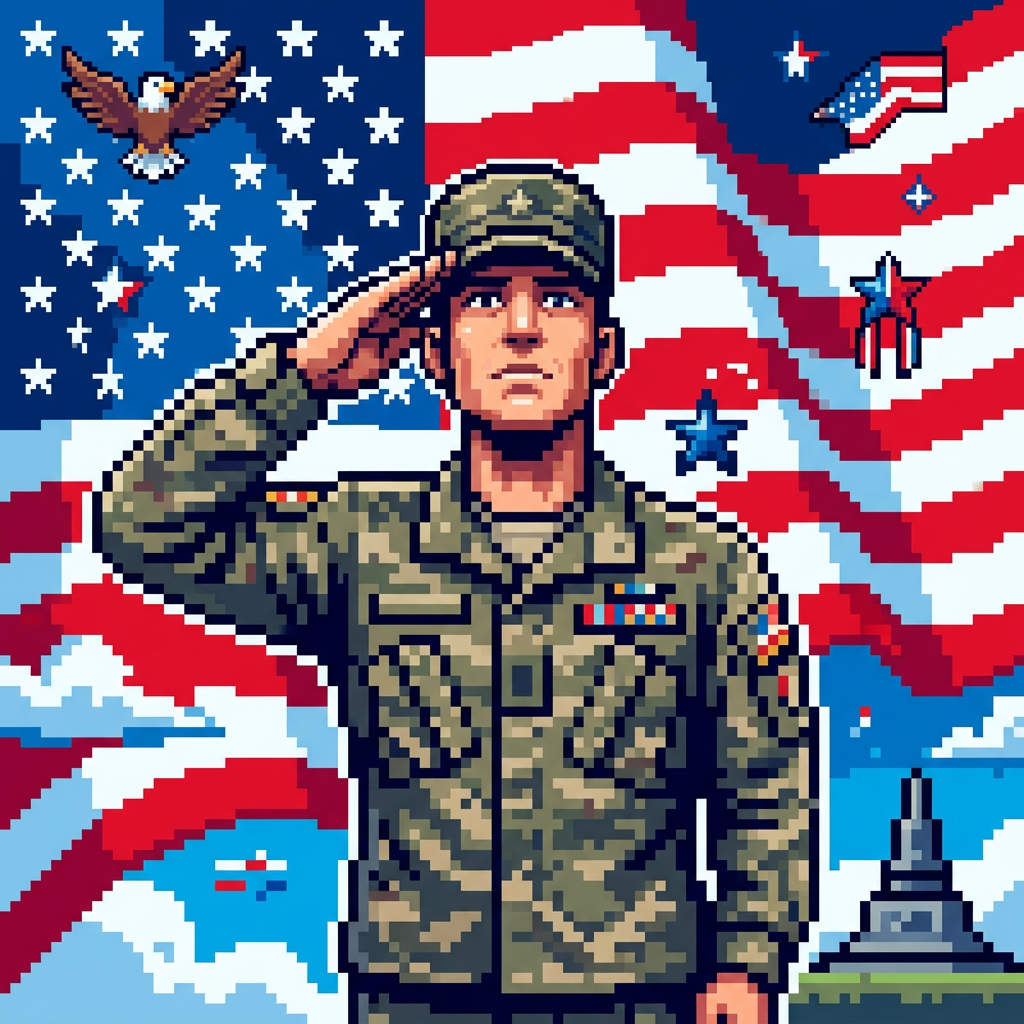 Pixel Art Veterans Flag preview