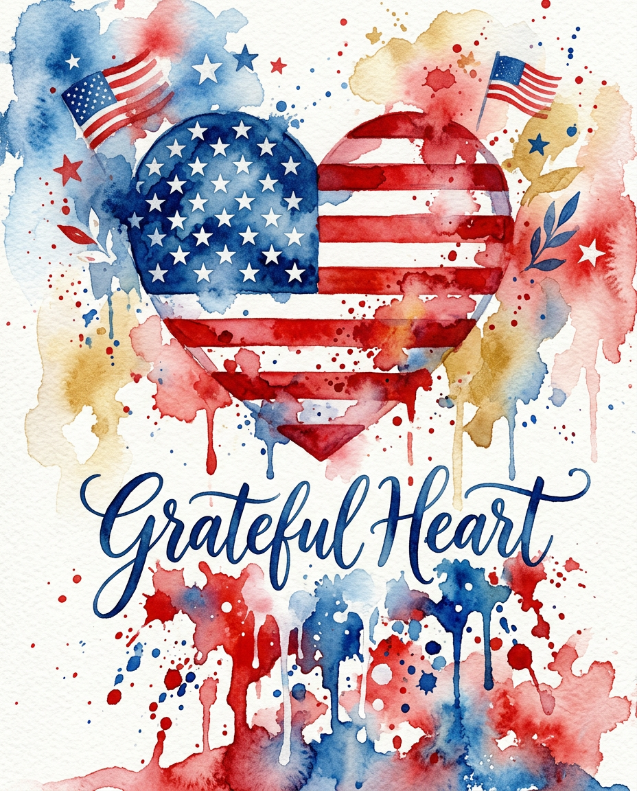 Watercolor Veterans Heart preview