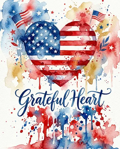 Watercolor Veterans Heart preview