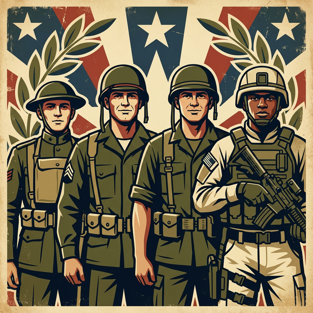 Veterans Day Retro Poster preview