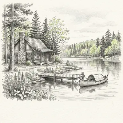 Victoria Day Lakeside Sketch preview